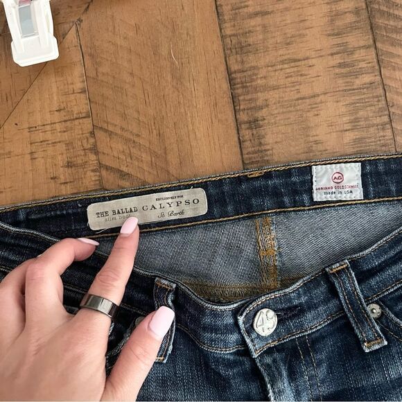 AG Adriano Goldschmied The Ballad Slim Boot Dark Wash Denim Blue Jeans Size 25R - Picture 4 of 6